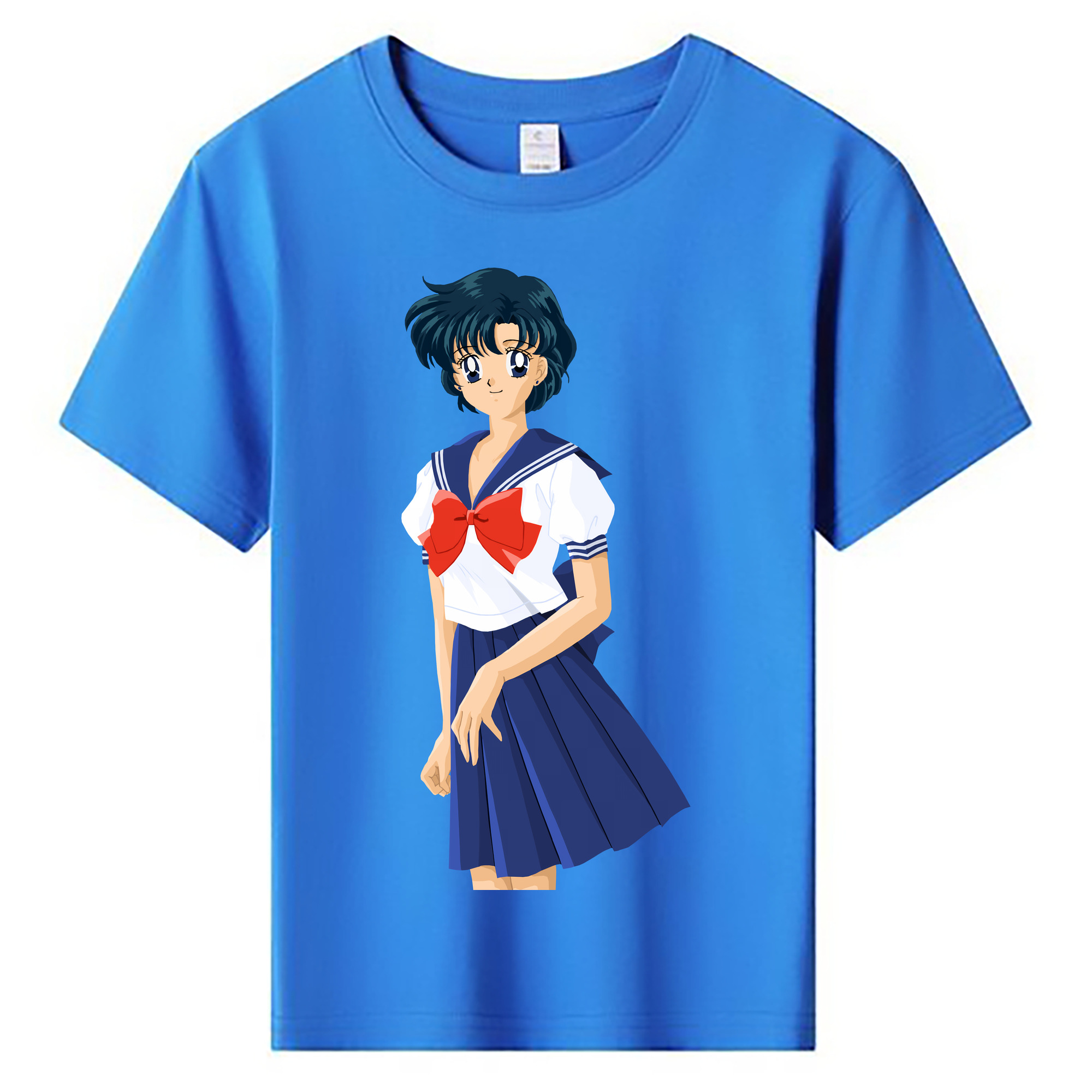 （画像用） 美少女戦士セーラームーン 水野 亜美 みずの あみ Sailor Moon Mizuno Ami 綿100％キッズTシャツ（フロントプリント）